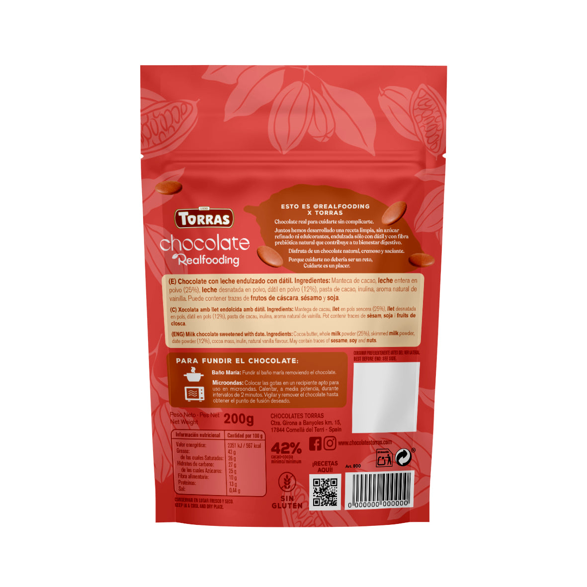 Gotas de chocolate con leche