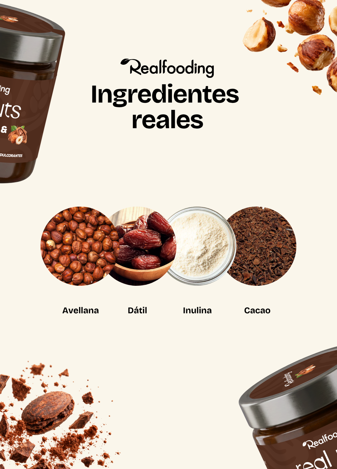 Crema de avellanas con dátiles y cacao