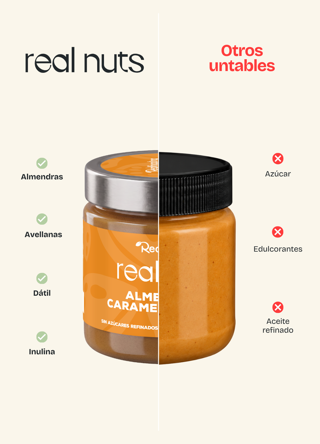 Crema de almendras y caramelo salado