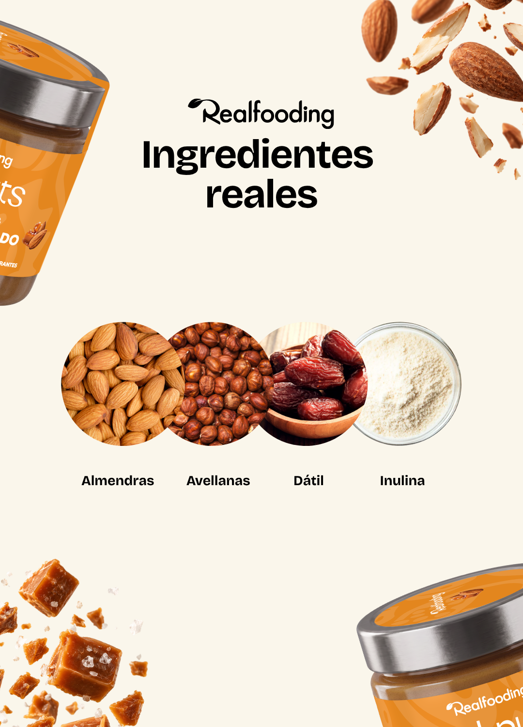 Crema de almendras y caramelo salado