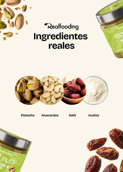 Crema de pistachos con anacardos y dátil