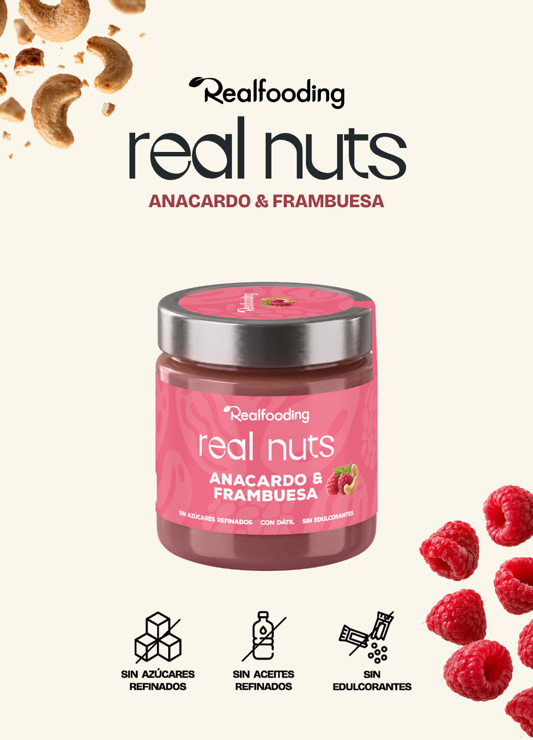 Crema de anacardo y frambuesa