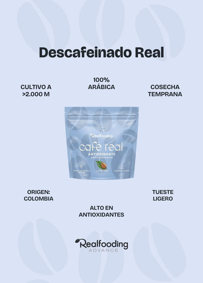 Café Real Molido Antioxidante Descafeinado - Pack 3 Unidades