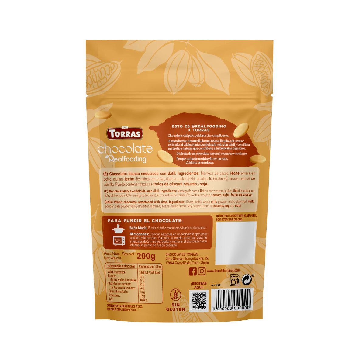 Gotas de chocolate blanco