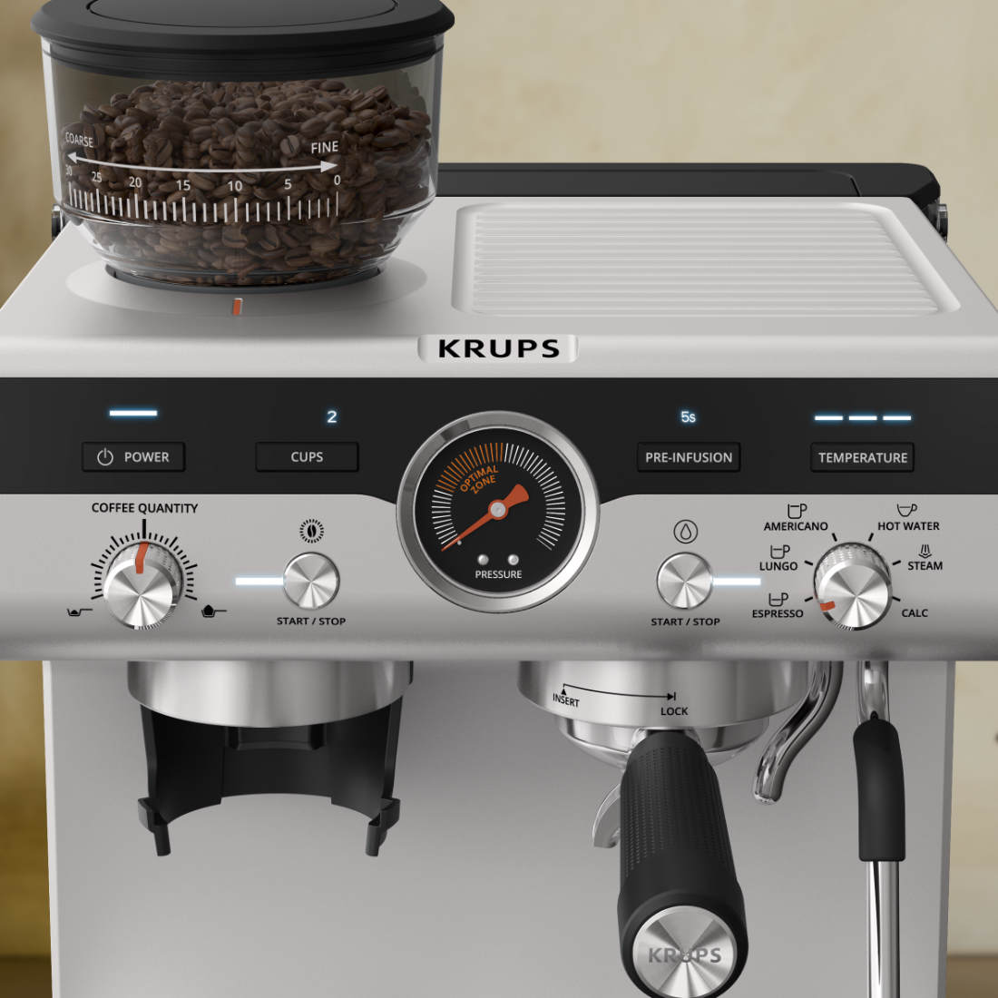 Cafetera Profesional Espresso & Capuccino Precision Krups
