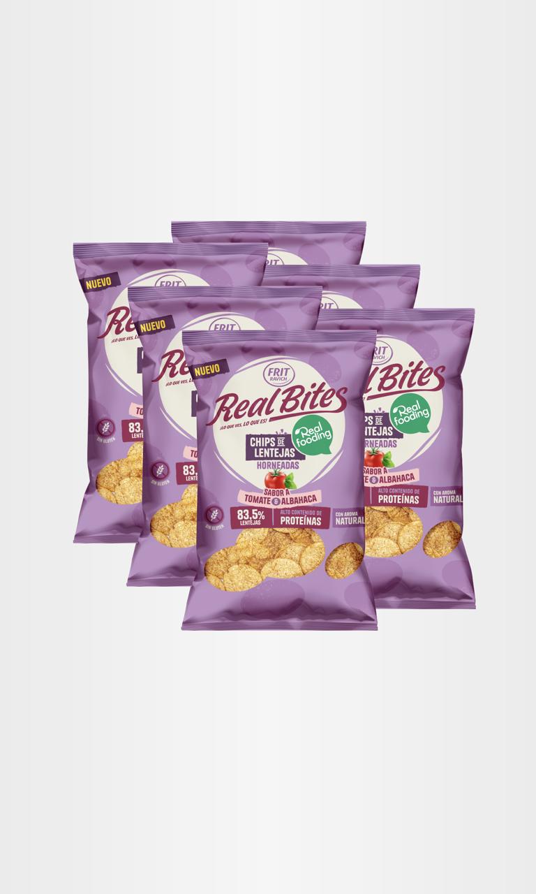 Real Bites Tomate & Albahaca - Pack 6 Unidades