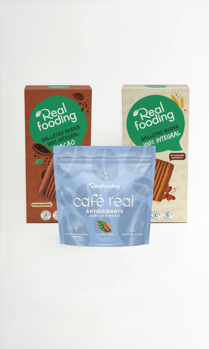 Café Real Descafeinado antioxidante + Pack Duo Galletas