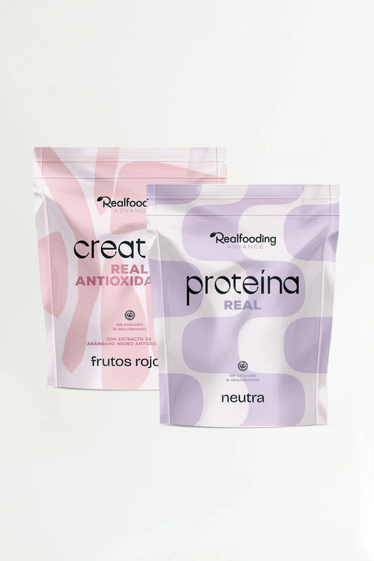 Pack Creatina Real Frutos Rojos + Proteína Real Sabor Neutro