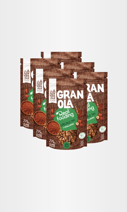 Granola Con Cacao 70% y Avellanas - Pack 6 Unidades