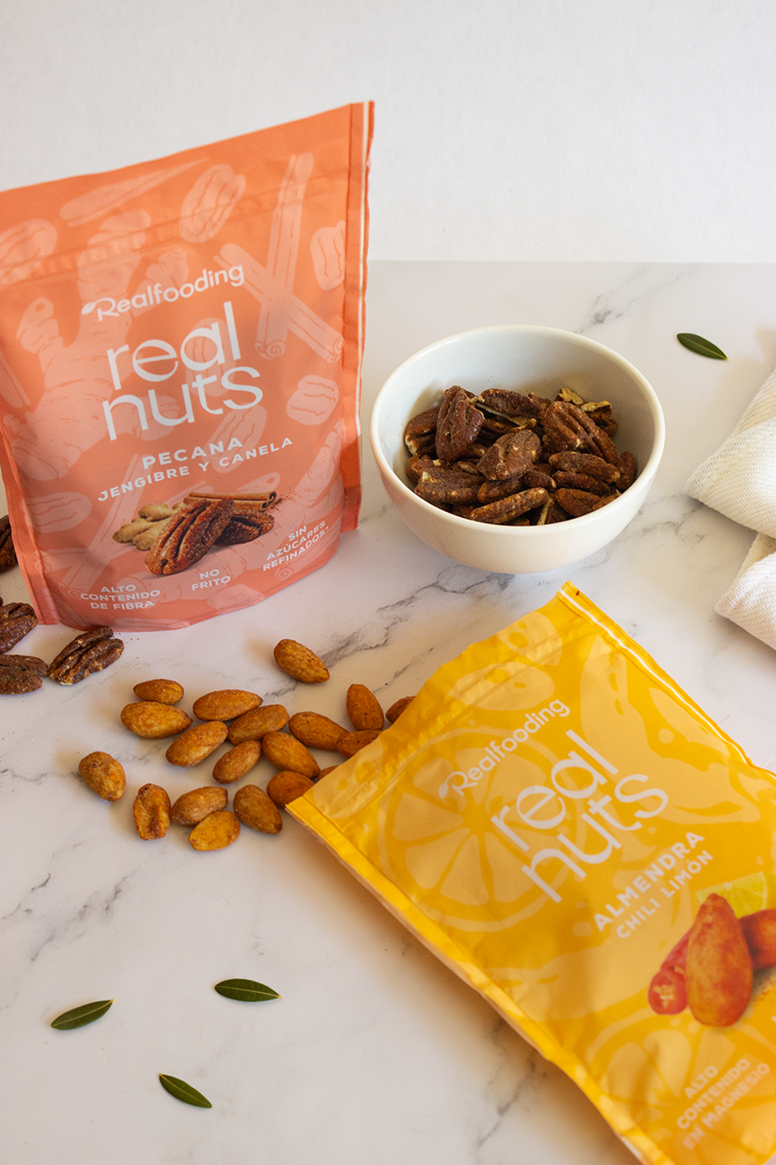 Pack duo Real Nuts -  Almendra chili-limón & Nuez pecana con jengibre y canela